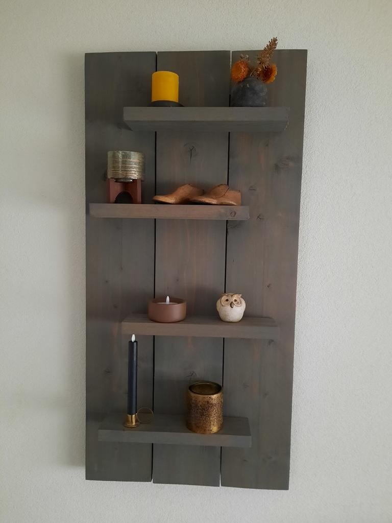Steigerhouten wandɓord (Taupe), Huis en Inrichting, Kasten | Boekenkasten, Ophalen, 50 tot 75 cm, 50 tot 100 cm, 200 cm of meer