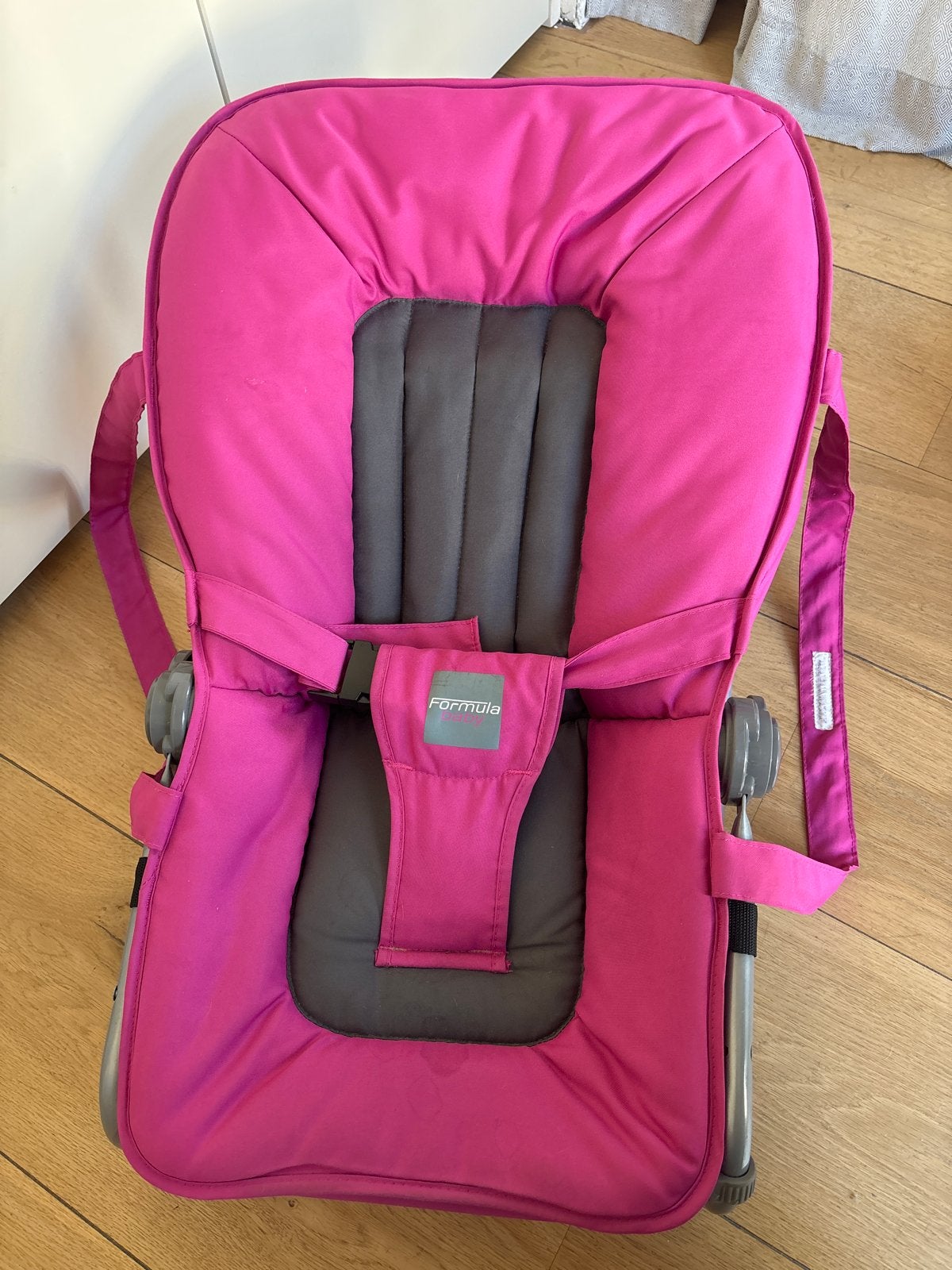 Roze wipstoel / baby rocker, Gebruikt, Wipstoel, Met gordel(s) of riempje(s), Ophalen