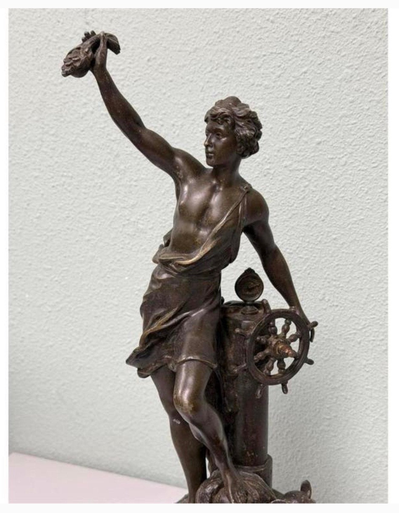 Zeldzaam antiek beeld “Commerce” Charles Octave Levy 1820-99, Gemerkt, Beeld, Bruin, 50 - 100 cm