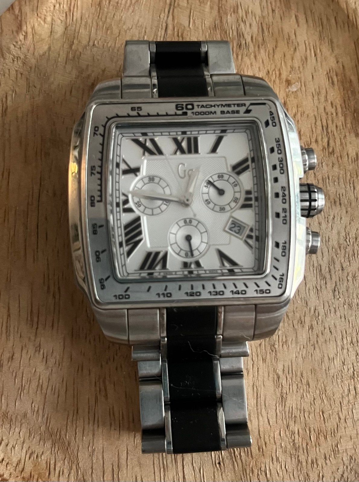 Guess Collection Diver Class Square herenhorloge, Overige merken, Staal, Polshorloge, Ophalen of Verzenden