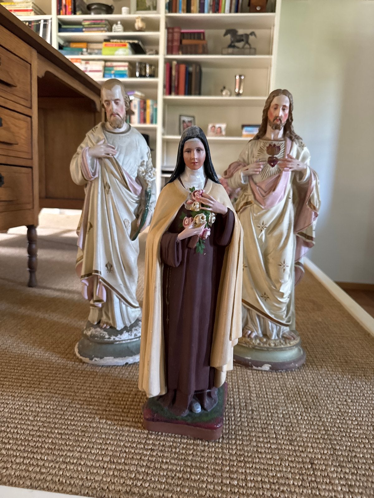 Set van 3 religieuze beelden: Jezus, Jozef en Theresia, Antiek en Kunst, Antiek | Religie, Ophalen