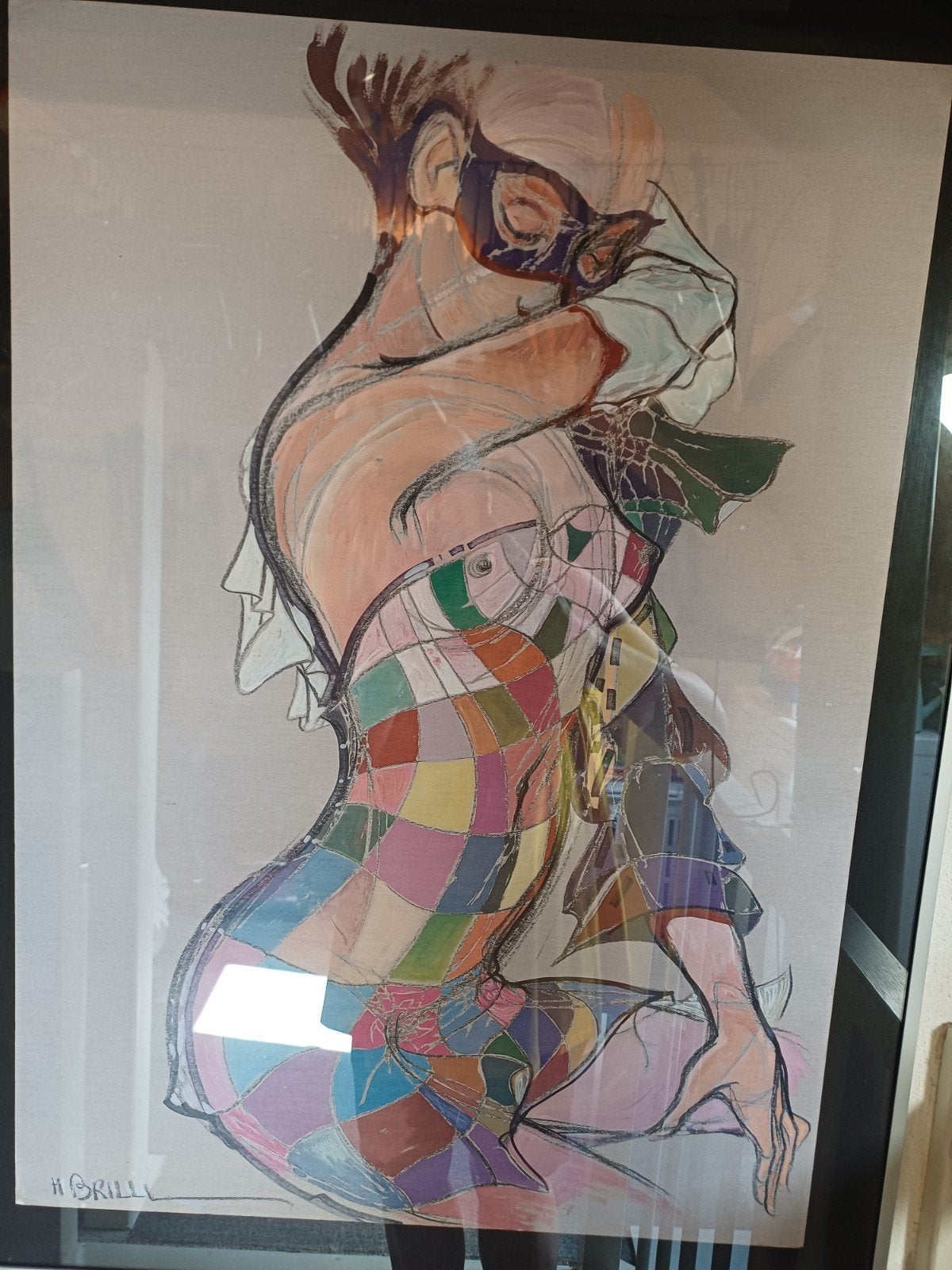Gesigneerde Giclée van M. Brill - Vrouwenfiguren (1995), Ophalen