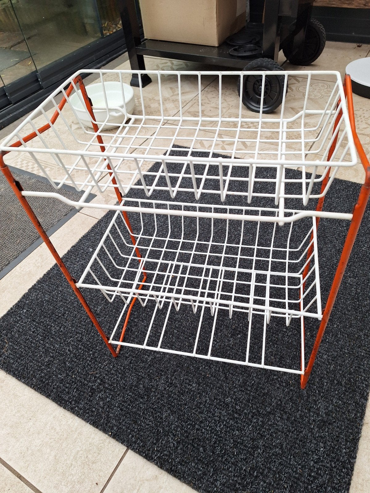 Tomado fruit/groenten rek jaren '50/'60 oranje frame, Ophalen