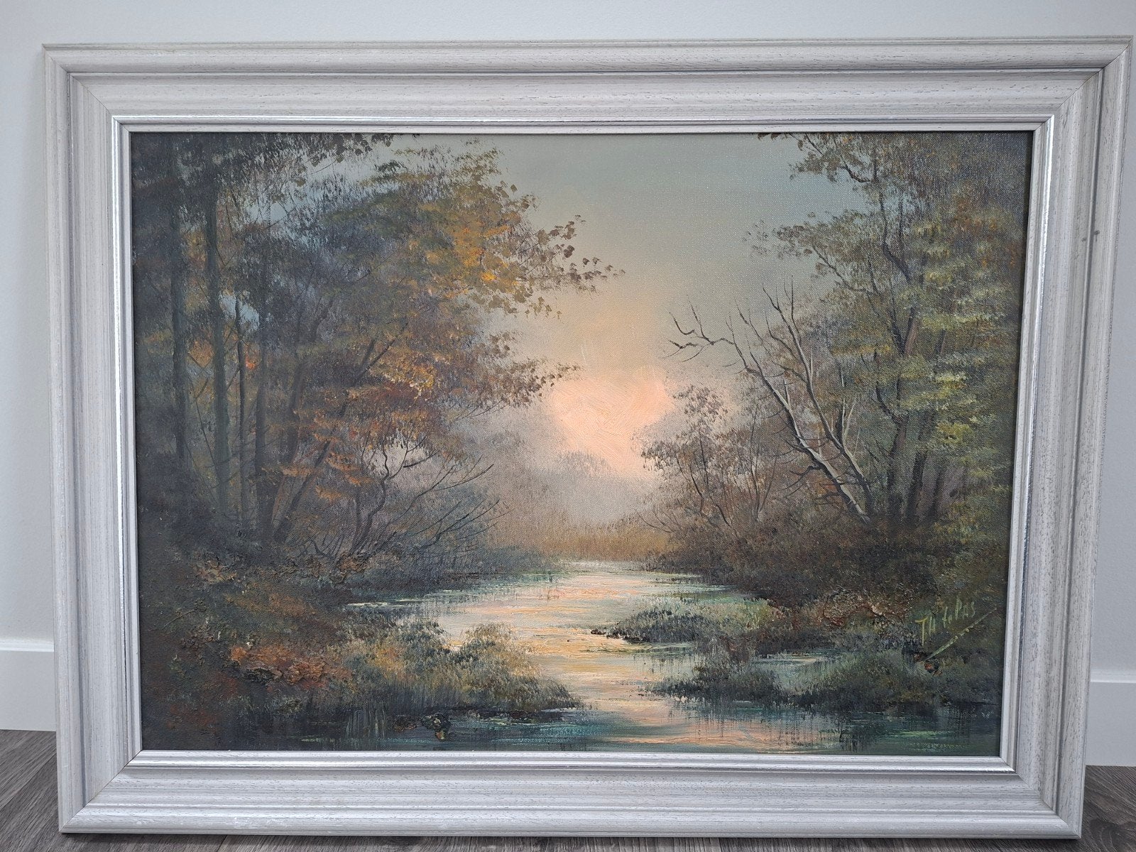 Origineel Schilderij Jan Hendrik te Pas - Landschap 80x60cm, Doek, Realistisch, Ophalen of Verzenden, Landschap
