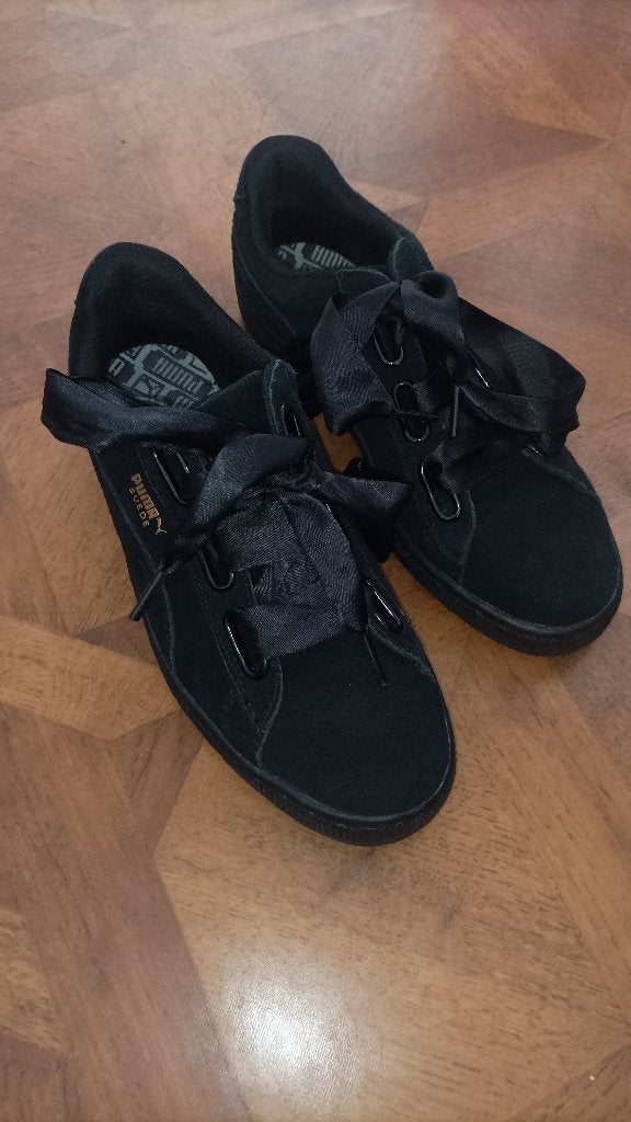 Puma Vikky Ribbon suede sneakers maat 39, Puma, Zwart, Ophalen of Verzenden, Sneakers of Gympen