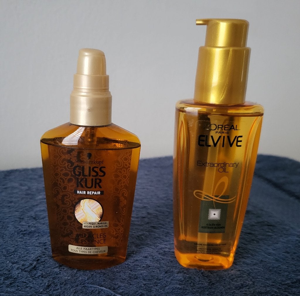 1 Gliss Kur hair repair olie + 1 Elvive extraordinary oil, Verzenden, Zo goed als nieuw, Overige typen