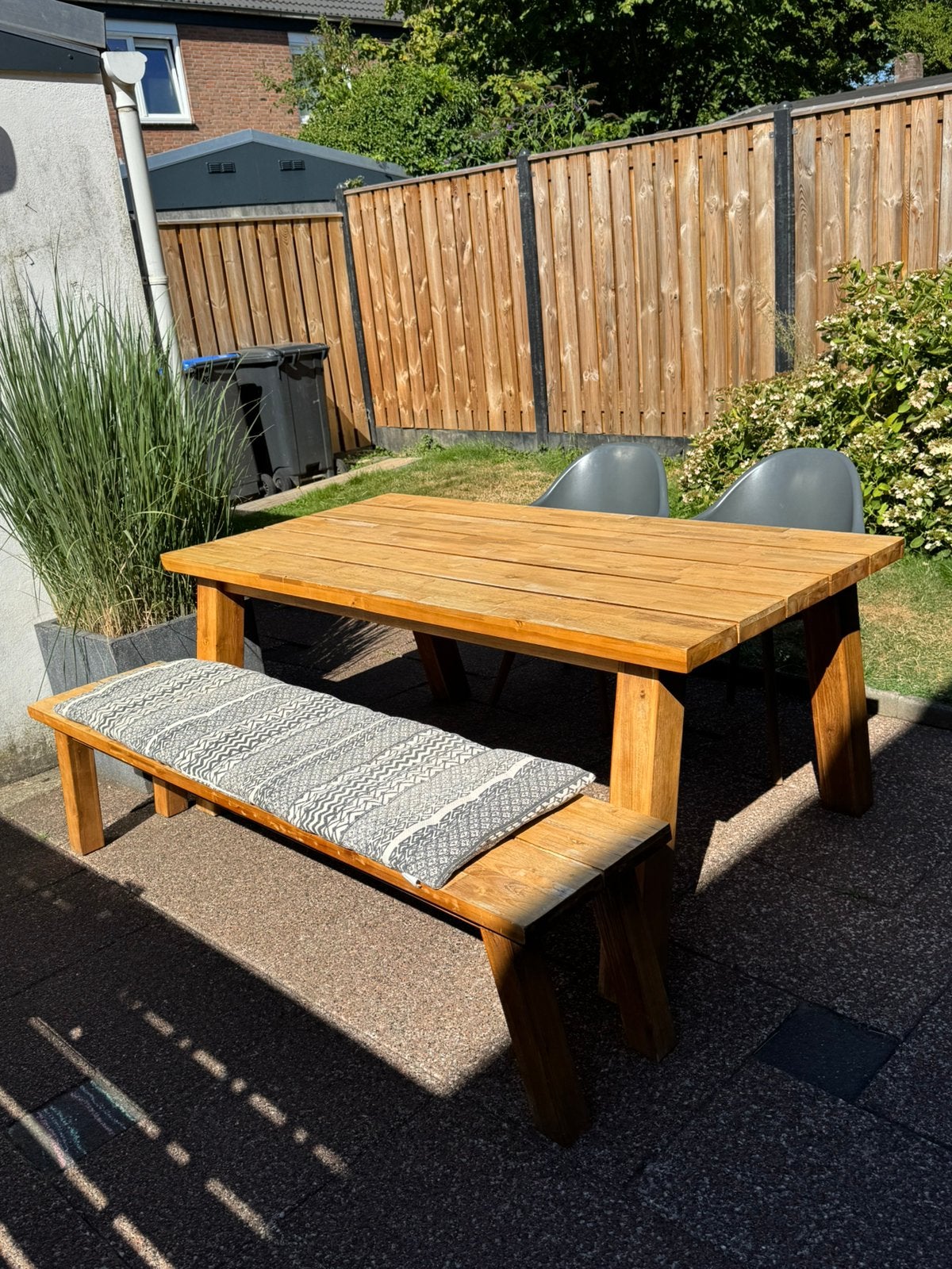 Tuintafel set met bank en 2 stoelen, Ophalen, 5 zitplaatsen, Gebruikt, Bank