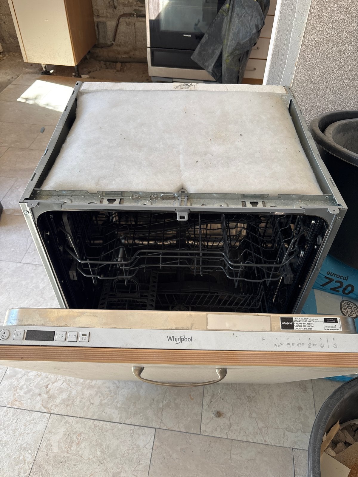 Whirlpool WIC 3B19 Inbouw Vaatwasser, Witgoed en Apparatuur, Vaatwasmachines, Ophalen, Gebruikt, 60 cm of meer, Inbouw