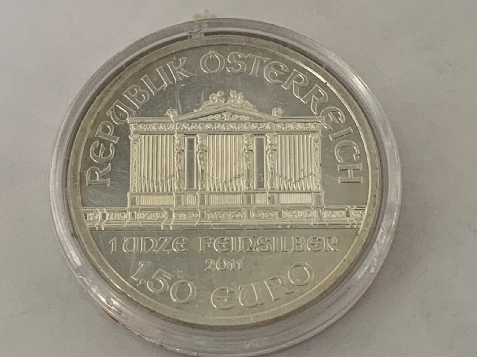 Zilveren munt 1 oz philharmonica uit oosterrijk, Ophalen of Verzenden, Zilver