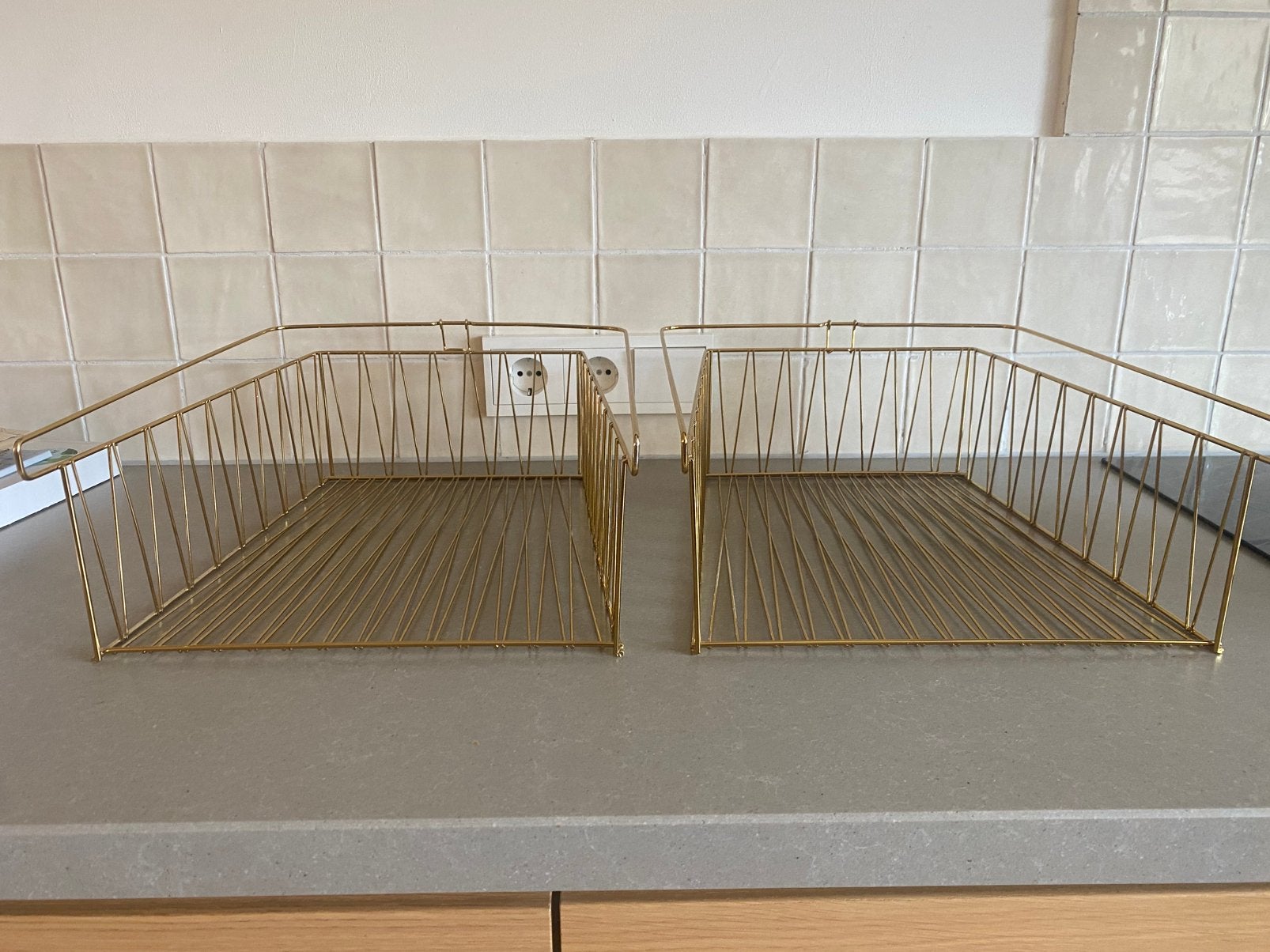 Draadmand / hangmand IKEA Kallax goud, Huis en Inrichting, Ophalen of Verzenden, Zo goed als nieuw, Rechthoekig, Overige materialen