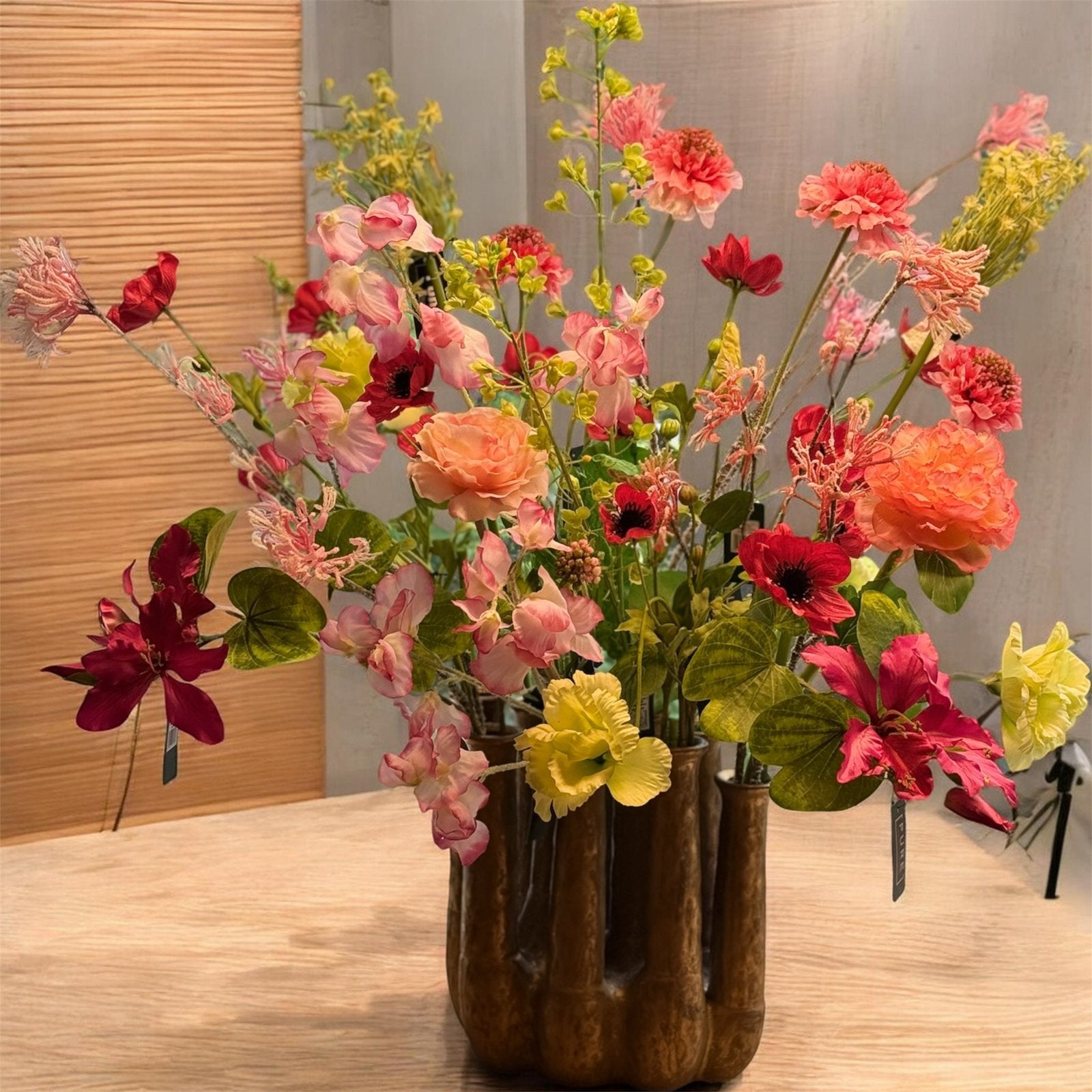 Zijden boeket met silka en pure bloemen, Binnen, 90 cm, Silk-ka, Ophalen of Verzenden