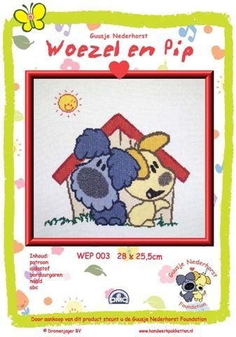 Borduurpakket Woezel en pip in het hondenhok WEP003, Geen, Geen, Nieuw, Ophalen of Verzenden