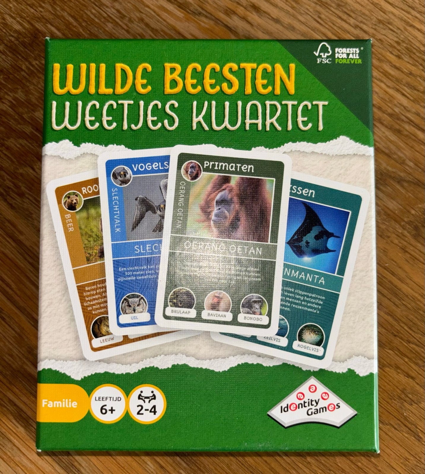 Wilde Beesten Weetjes Kwartet - Educatief Kaartspel, Drie of vier spelers, Ophalen of Verzenden, Nieuw
