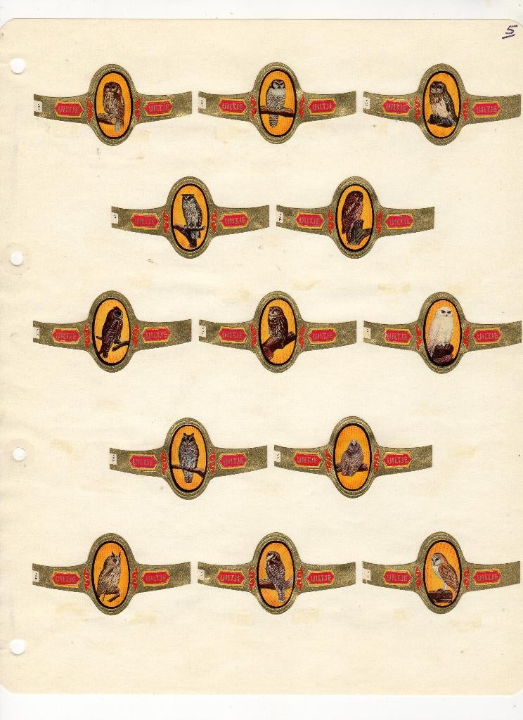 Uiltje  NF + KF   uilen  rood en zwart, Verzamelen, Verzenden, Zo goed als nieuw, Sigarenbandjes