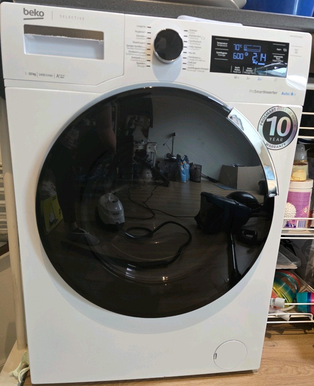 Beko 10kg Wasmachine met Autodose 1400, 1200 tot 1600 toeren, 10 kg of meer, Ophalen of Verzenden, Zo goed als nieuw