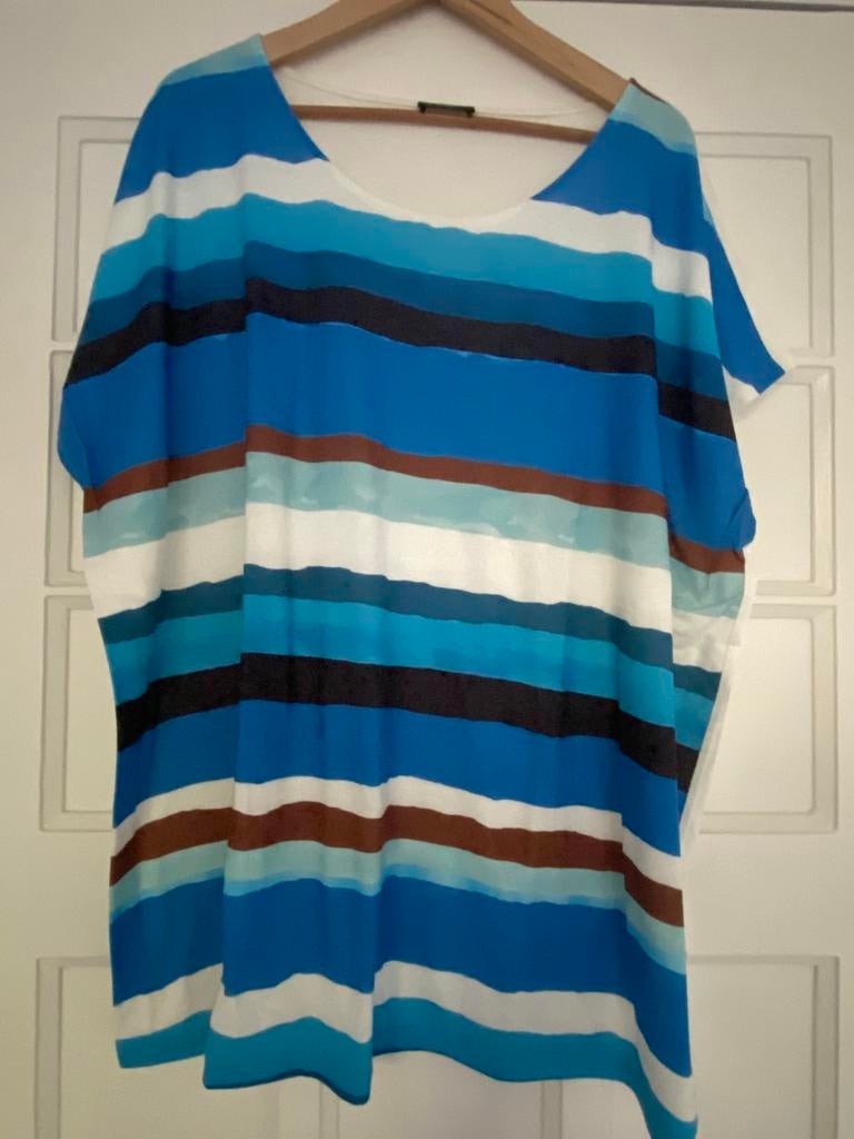 Via Appia Due gestreept shirt maat 52, Blauw, Maat 46/48 (XL) of groter, Ophalen of Verzenden, Zo goed als nieuw
