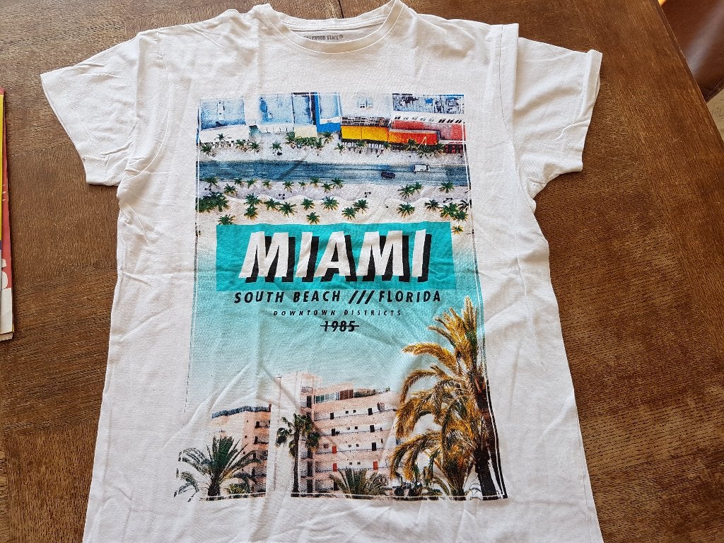 Miami t-shirt, Cedar Wood State, Wit, Nieuw, Ophalen of Verzenden