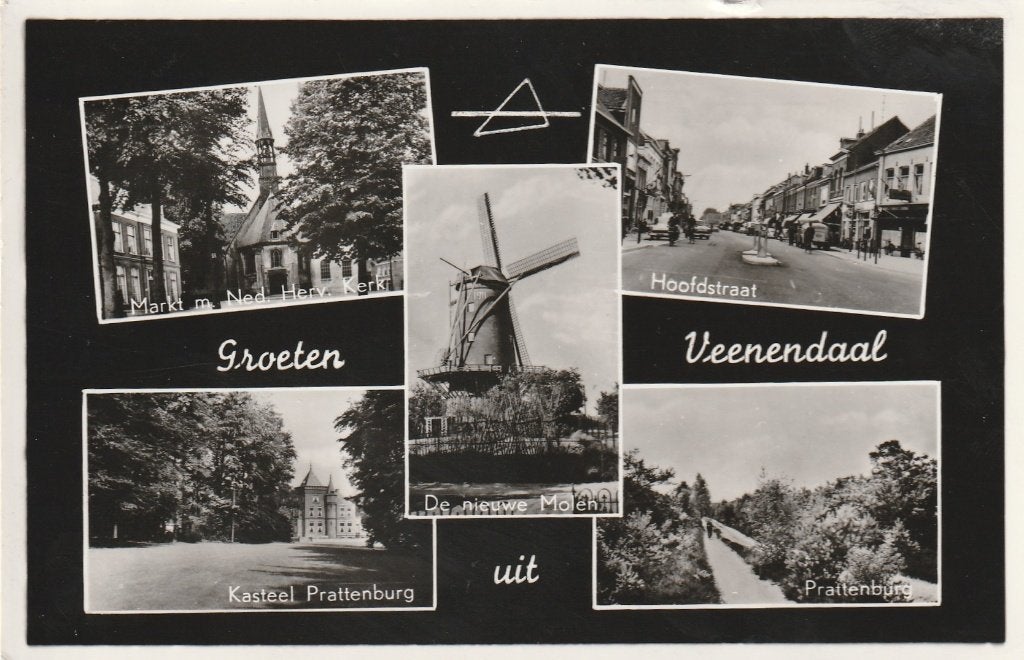 VEENENDAAL Kerk Kasteel Molen Hoofdstraat Prattenburg, Verzamelen, Ansichtkaarten | Nederland, Verzenden, 1960 tot 1980, Gelopen