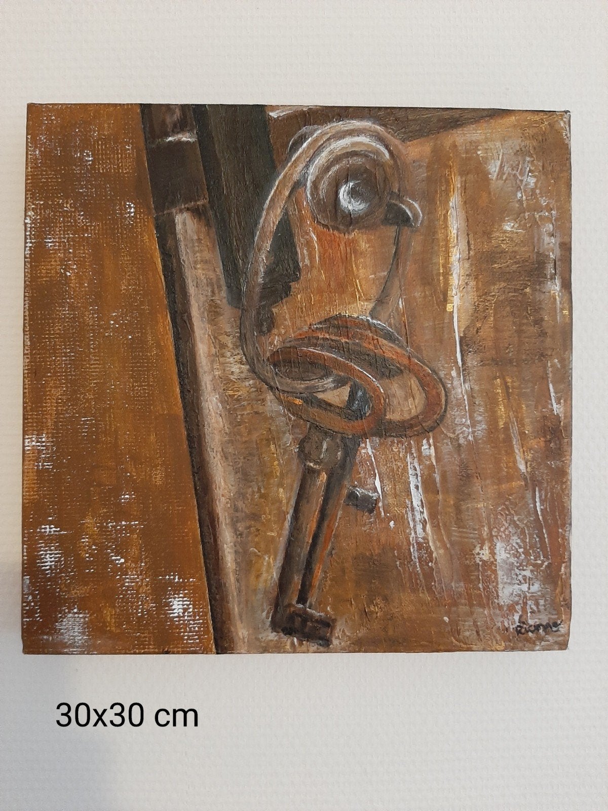 schilderij sleutels aan deur, Ophalen of Verzenden