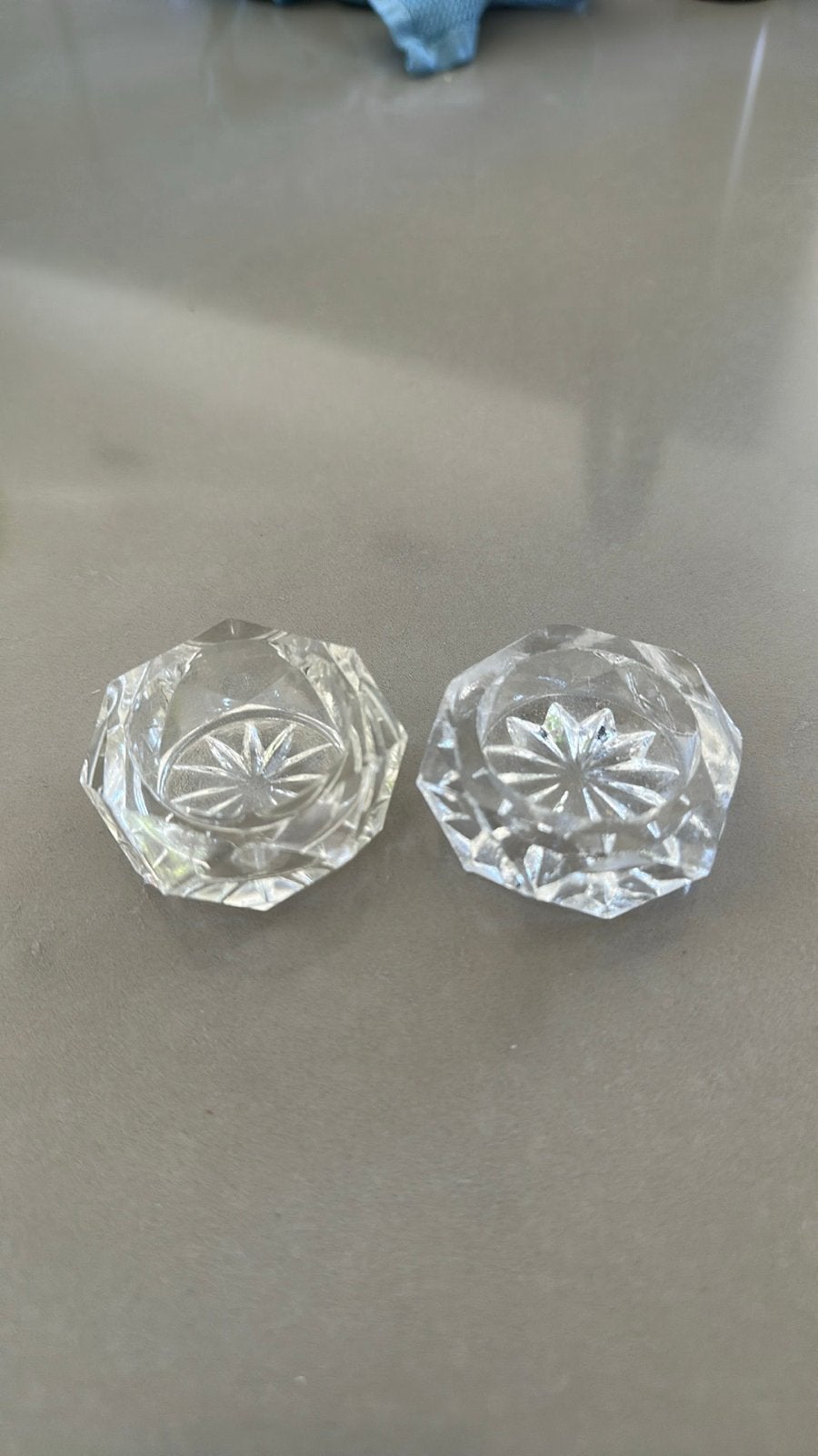 Set van 2 kristallen zoutvaatjes, Ophalen of Verzenden