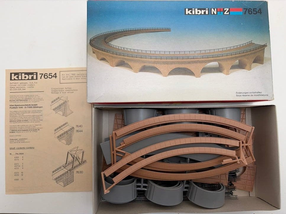 Kibri 7654 oploop boog voor N of Z spoor, Overige merken, Gebruikt, Gelijkstroom of Wisselstroom, Brug, Tunnel of Gebouw