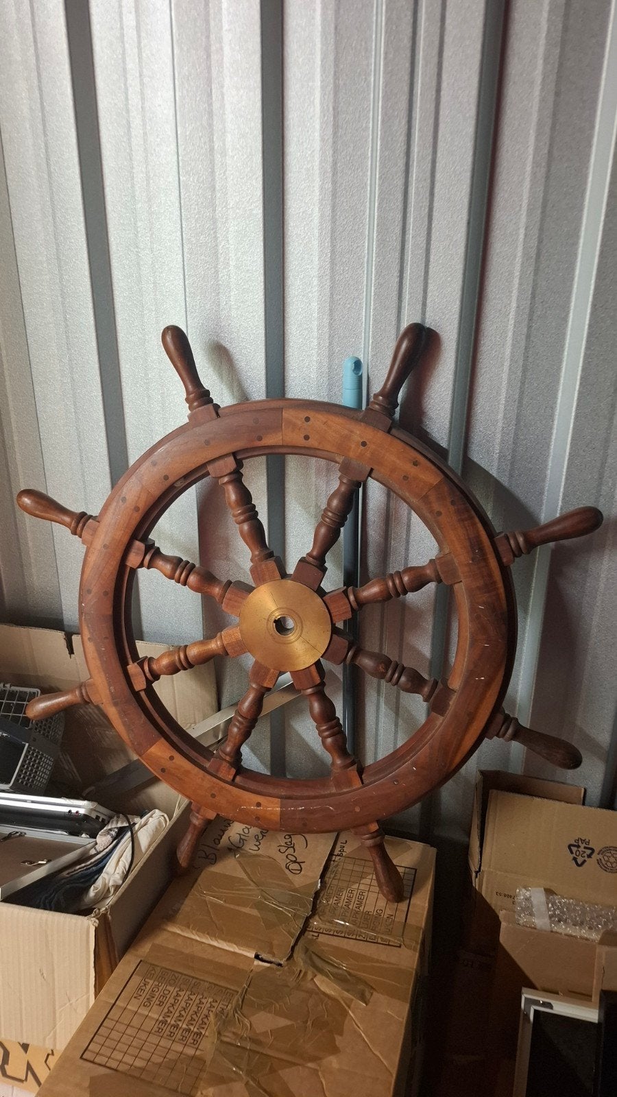 Antiek Houten Scheepsroer - Decoratief Stuurwiel, Ophalen, Gebruikt, Motorboot of Zeilboot, Gebruiksvoorwerp