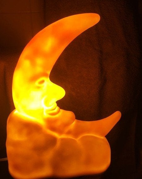 Nachtlamp Heico Maan op wolk Vintage😍💑🎁🤗🥰👌, Ophalen of Verzenden