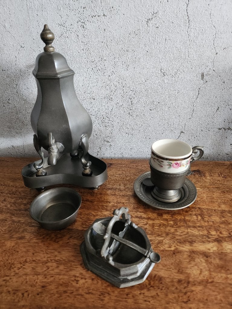 Tinnen koffieset, Antiek en Kunst, Ophalen of Verzenden
