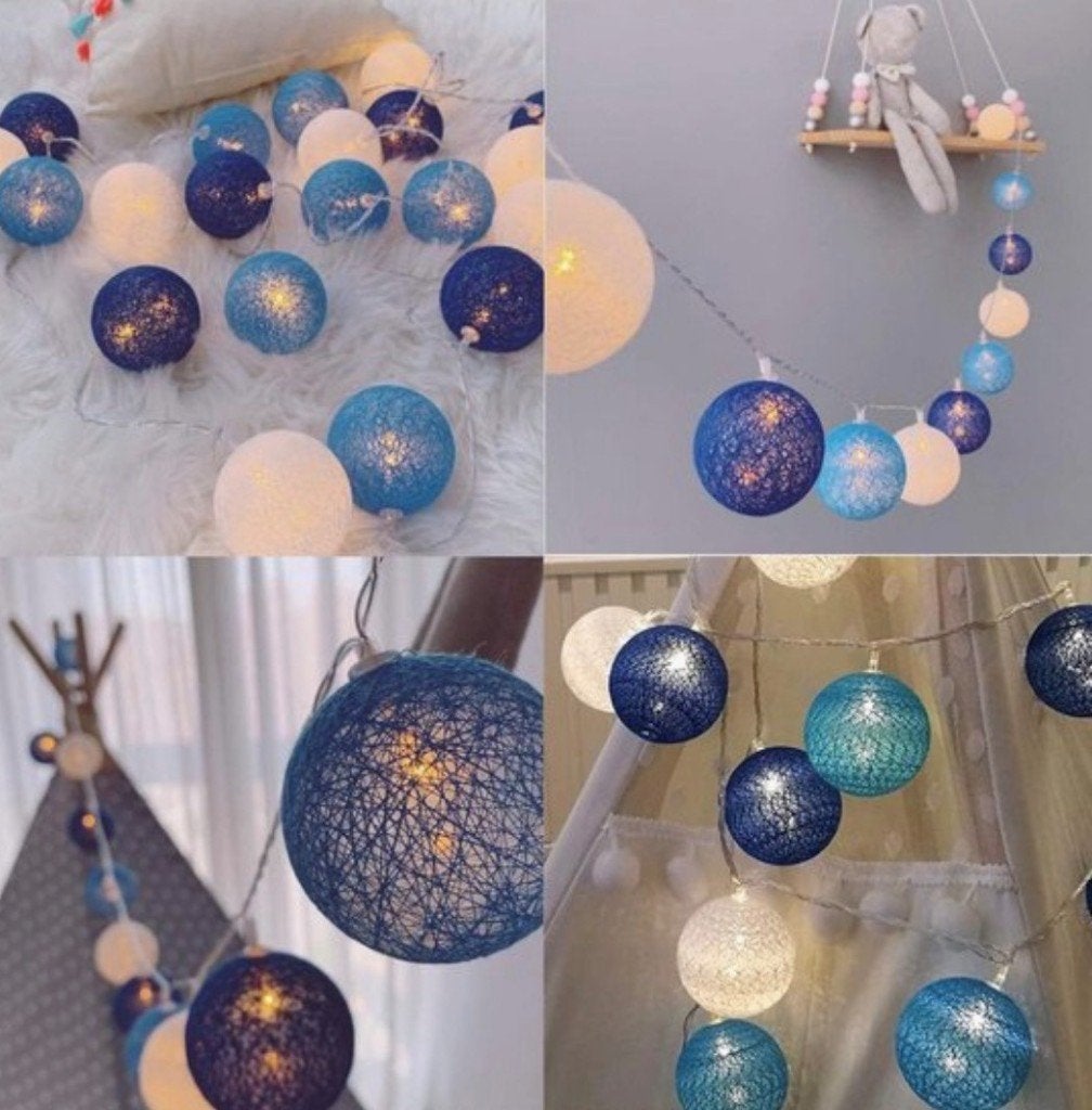 == Katoenen ballen lichtsnoer 20 LED met stekker ==, Overige materialen, Cotton ball lights, Nieuw, Overige fittingen