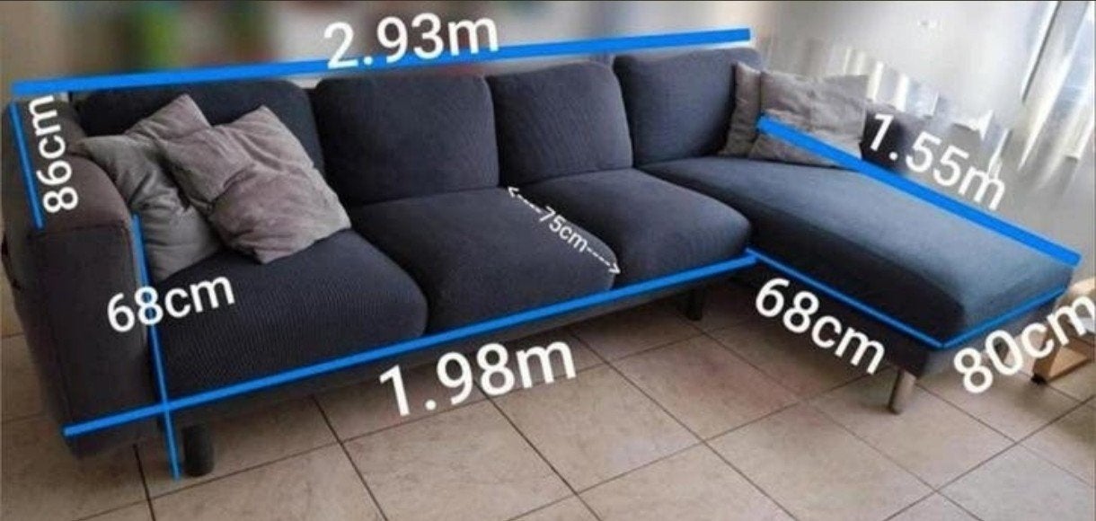 Gratis Hoekbank Ikea - Donkergrijs, Huis en Inrichting, Ophalen, 250 tot 300 cm, Gebruikt, Modern en comfortabel