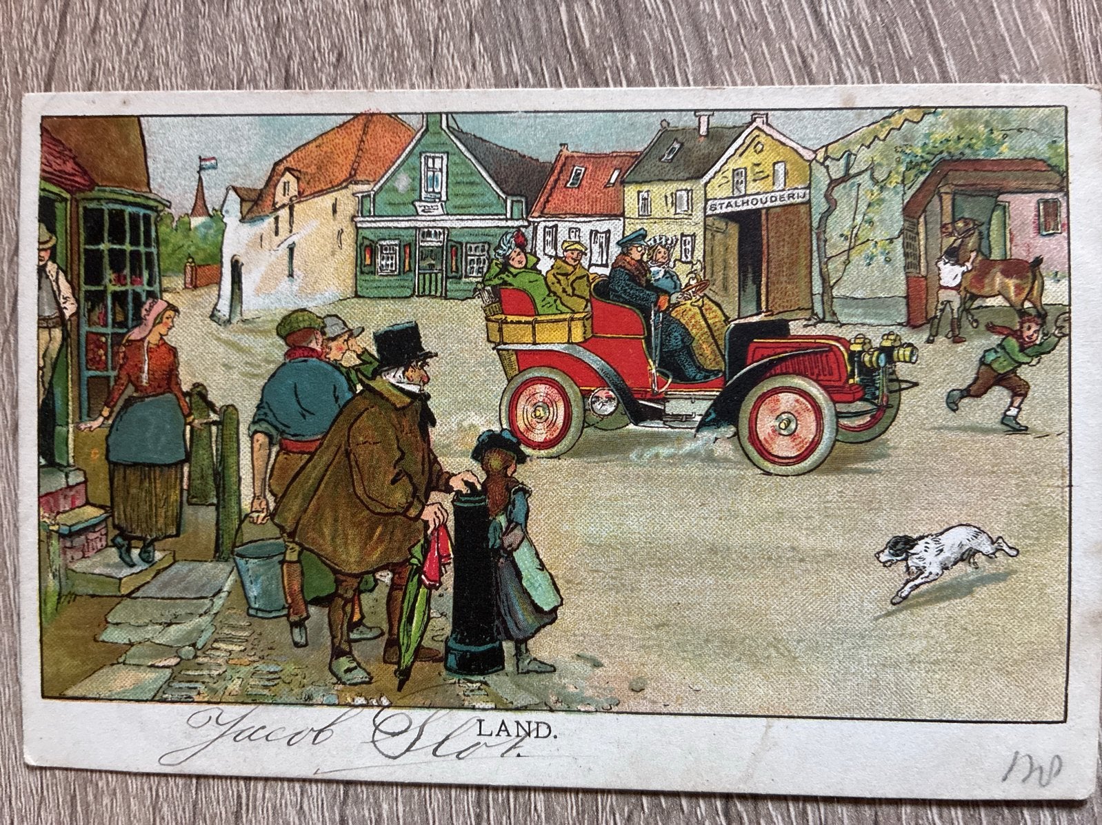 Antieke Land Ansichtkaart Auto Hond stalhouderij, Ophalen of Verzenden, Voor 1920, Gelopen, Noord-Holland