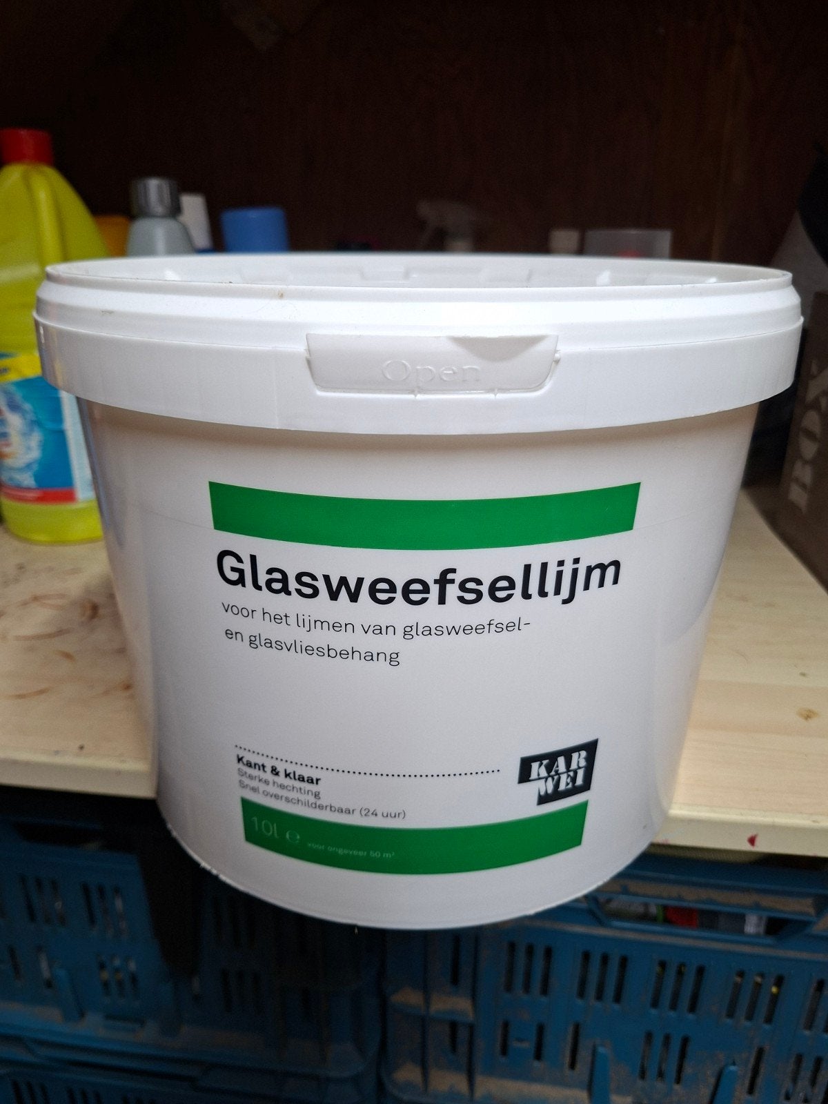 Nieuwe Karwei Glasweefsellijm 10L - Ongeopend, Ophalen, Nieuw, Overige typen