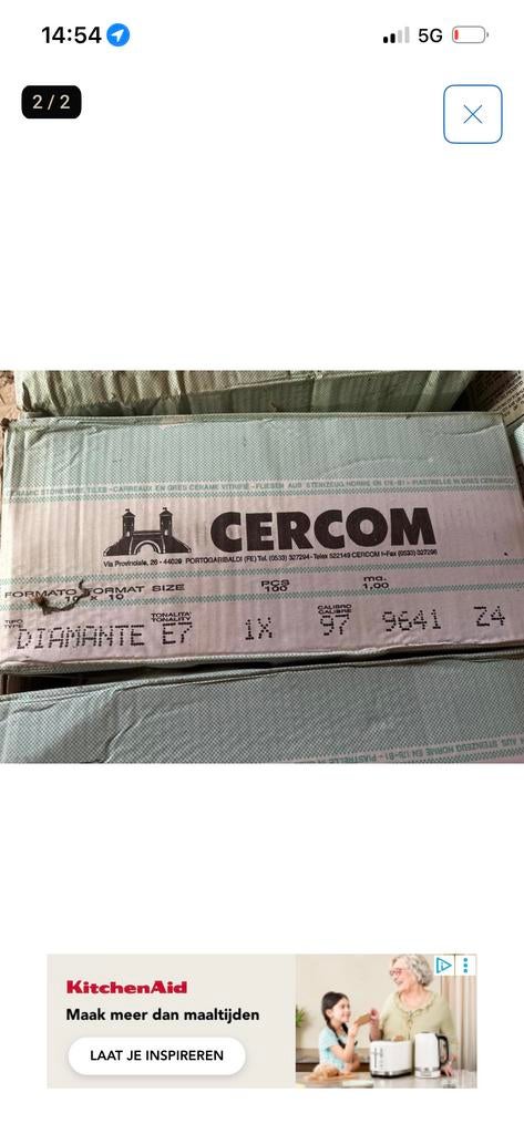 Gezocht!! Cercom Diamant E7 tegels 10x10 mat gebroken wit, Ophalen, Gebruikt, Keramiek, Minder dan 20 cm