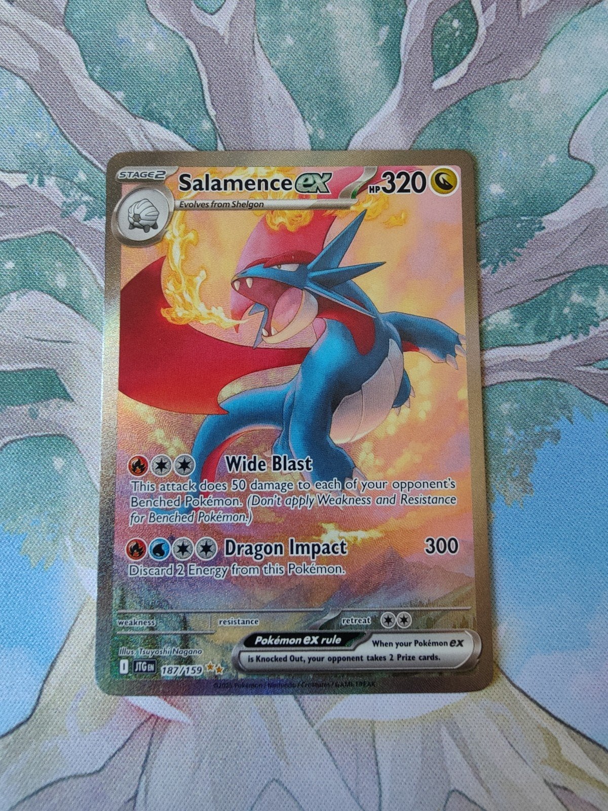 Pokemon journey together salamence ex illustration 187/159, Ophalen of Verzenden, Nieuw, Losse kaart, Foil