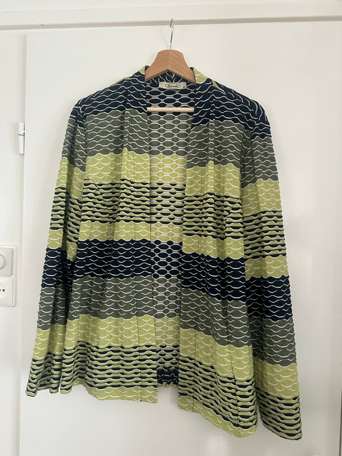 Sensia Vestje met structuur, groen/blauw, maat 46, Ophalen of Verzenden, Zo goed als nieuw, Maat 46/48 (XL) of groter, Meerkleurig