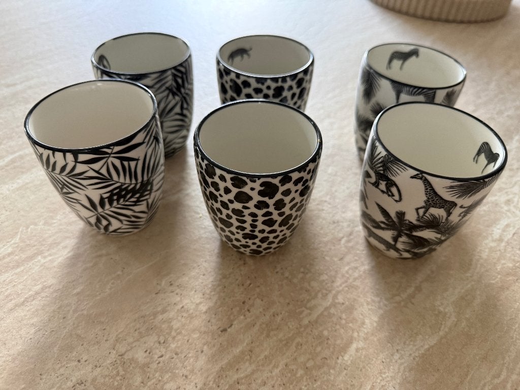 Te koop zwart wit Wildlife servies, Ophalen, Overige merken, Zo goed als nieuw, Overige stijlen