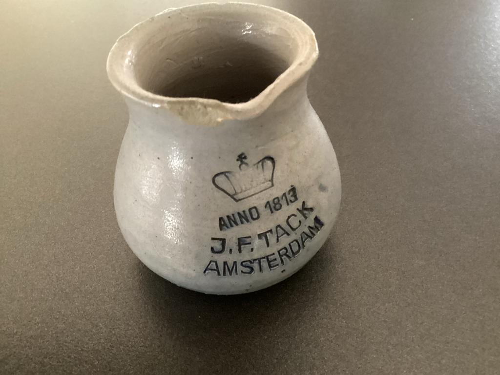 Antieke J.F. Tack Amsterdam kruikje, Anno 1813, Antiek en Kunst, Ophalen of Verzenden