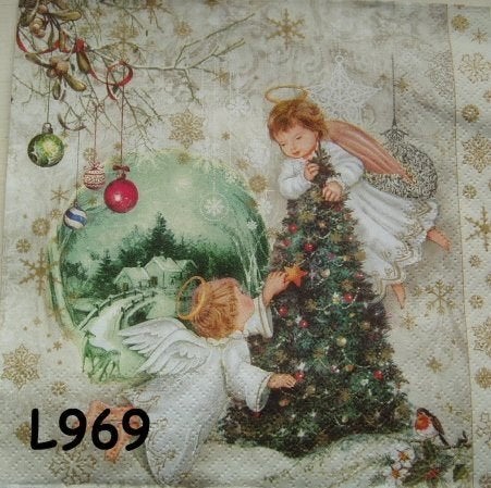Servetten decoupage/bullet journal * engelen L969, Verzenden, Nieuw
