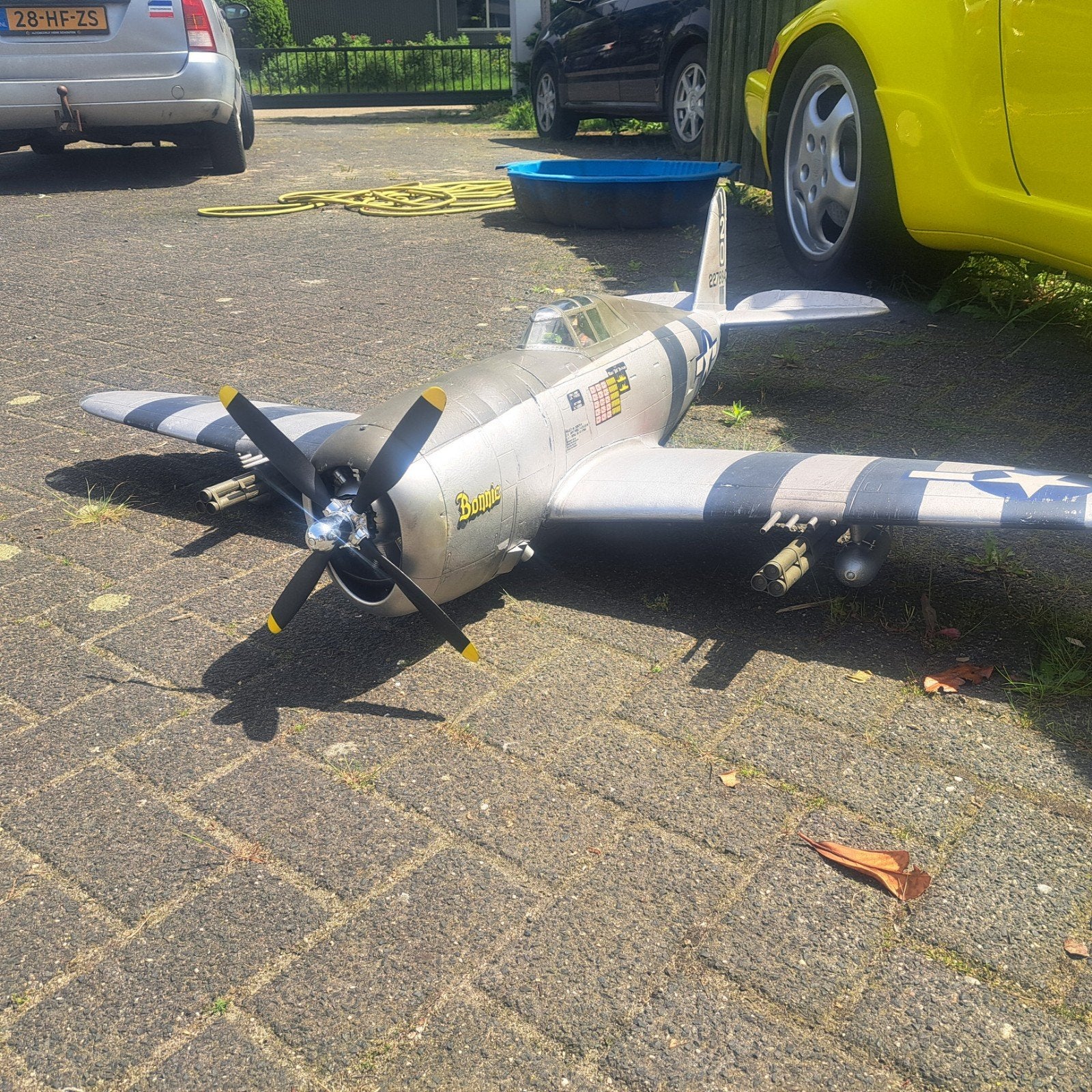 Mustang P-51 gevechtsvliegtuig 150cm, Verzamelen, Merken en Reclamevoorwerpen, Ophalen, Gebruikt, Reclamebord