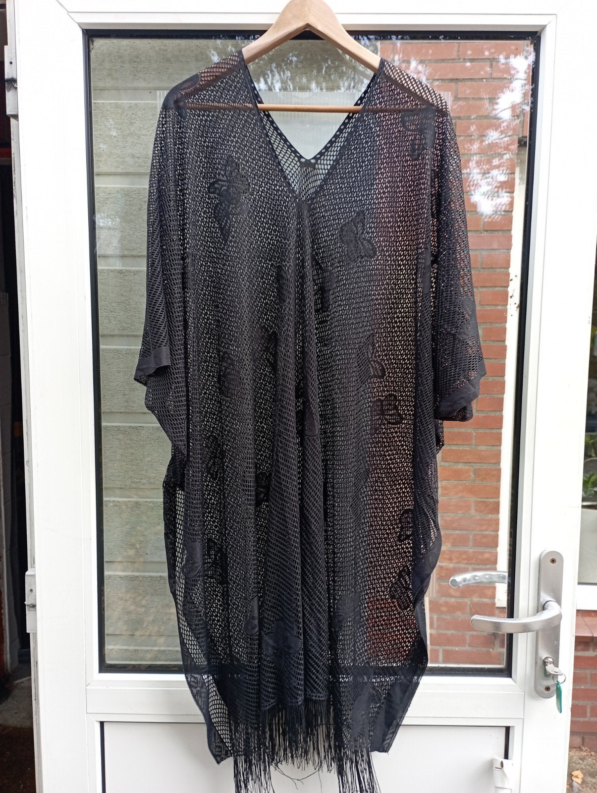 zwart Boheems/gothic stijl shirt/tuniek mt 50-58, Ophalen of Verzenden, Zo goed als nieuw, Zwart, Jurk