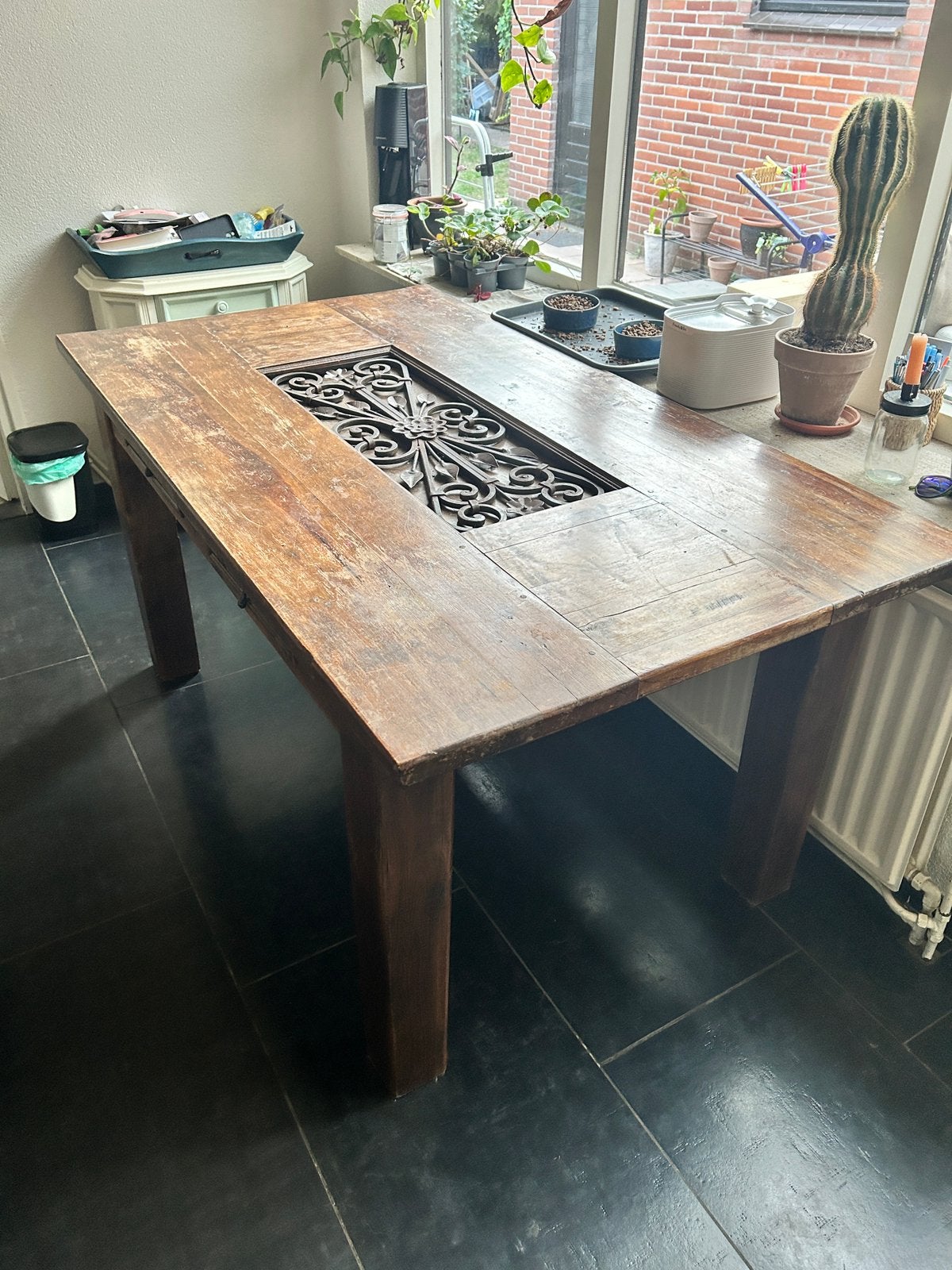 Sierlijke eettafel, Ophalen, Gebruikt, 50 tot 100 cm, Vijf personen of meer