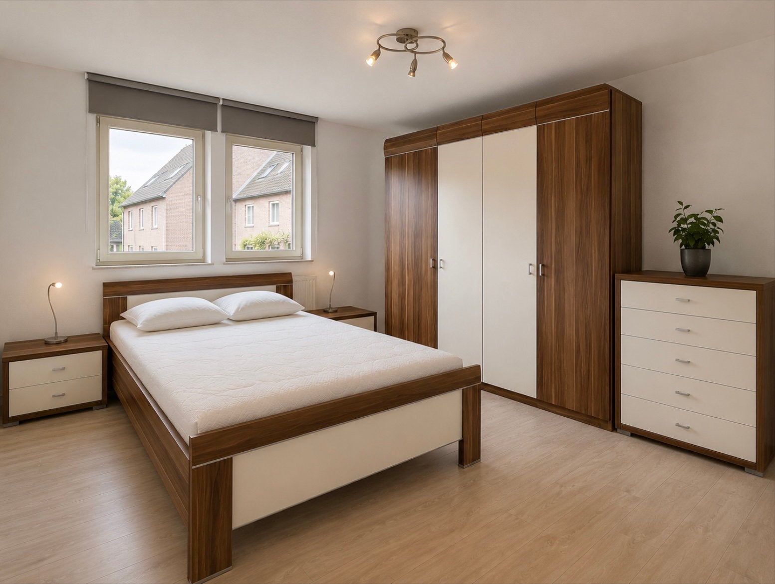 Luxe slaapkamer: bed nachtkastjes ladeblok kledingkast, Huis en Inrichting, Slaapkamer | Complete slaapkamers, Ophalen, Zo goed als nieuw