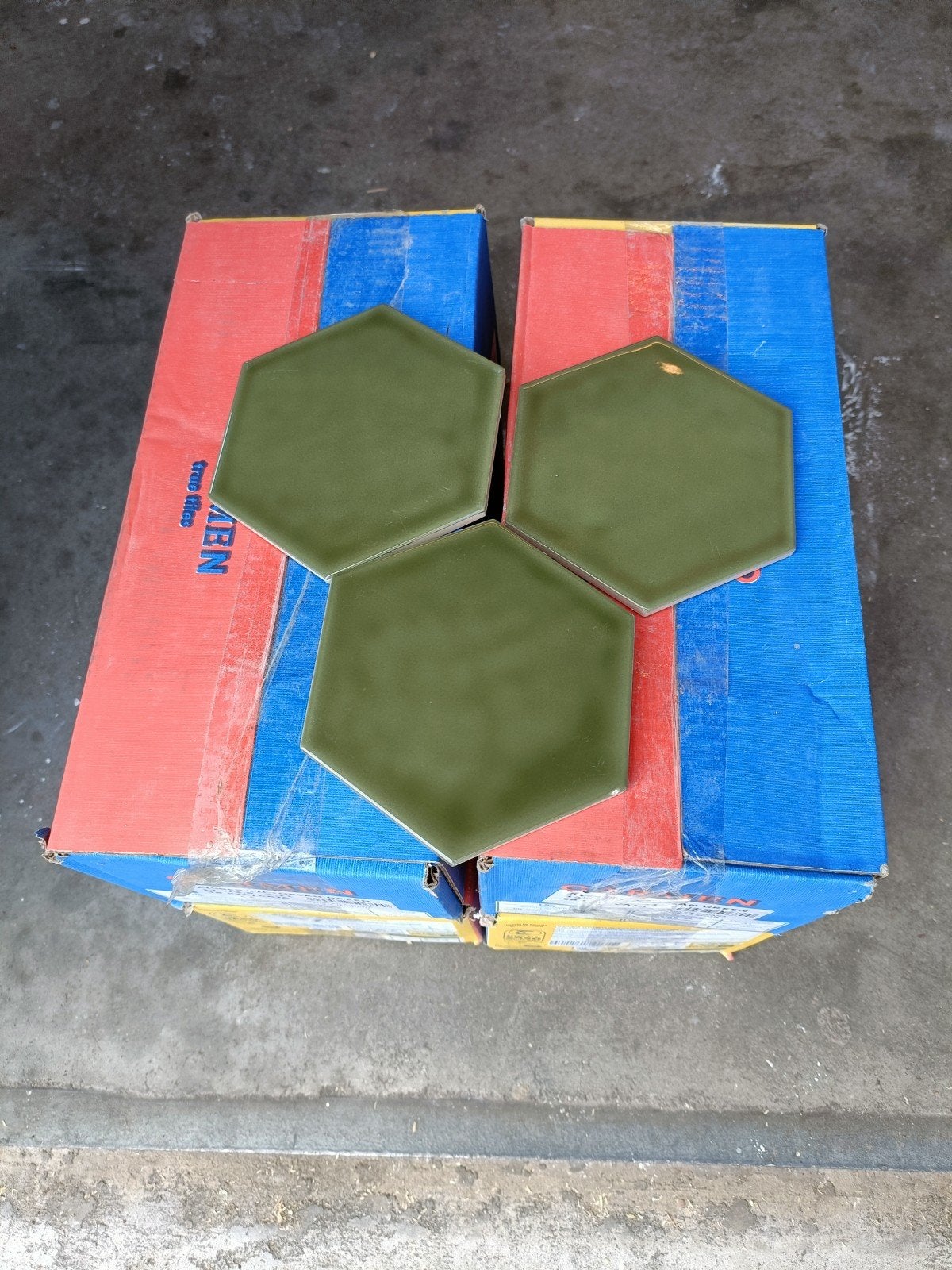 Hexagon Carmen Kisses Victorian Green tegels (2 m²), Ophalen, Nieuw, Minder dan 20 cm, Minder dan 20 cm