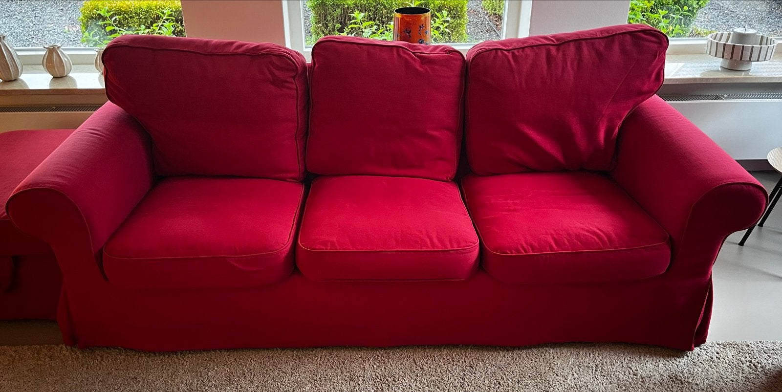 IKEA Ektorp 3-zitsbank - Rood, Ophalen, Gebruikt, Driepersoons, 75 tot 100 cm
