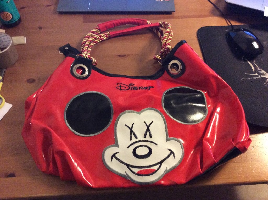 Rode Lak tas "Disney" "Mickey Mouse" afmetingen: 37x18x26 cm, Ophalen of Verzenden, Rood, Handtas