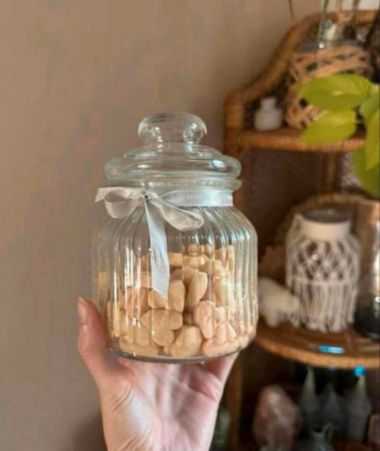 Landelijk brocante weckpot / voorraadpot van glas, Ophalen of Verzenden, Zo goed als nieuw