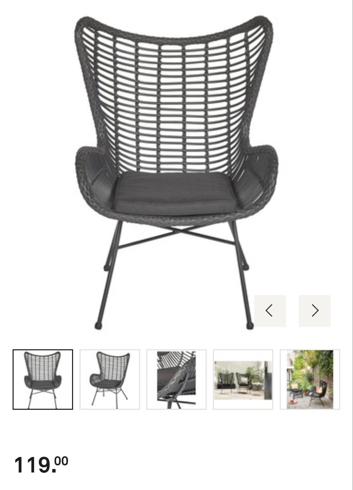 2 mooie zwarte wicker tuinstoelen Karwei, Tuin en Terras, Ophalen, Gebruikt, Wicker