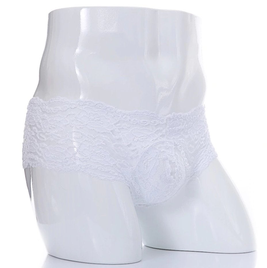 Heren witte kanten onderbroek, Kleding | Heren, Verzenden, Wit, Slip