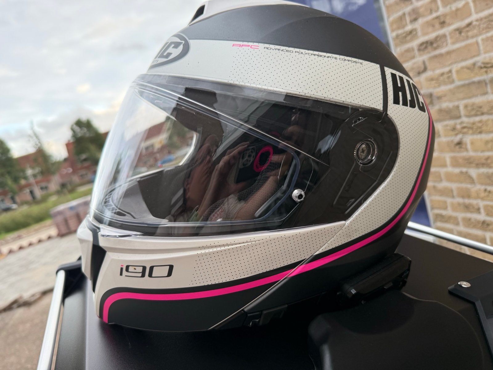 HJC i90 Systeemhelm met Cardo Freecom JBL, Ophalen, Systeemhelm, HJC, S