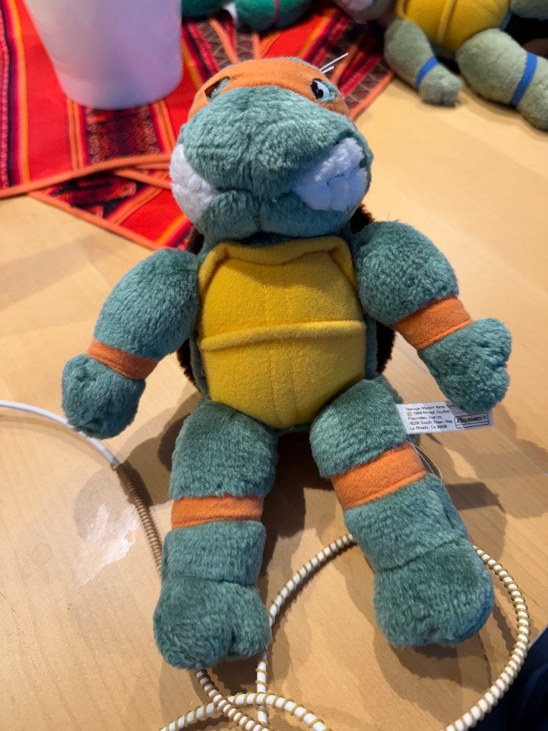 Vintage Teenage Mutant Ninja Turtles knuffels 1989 Playmates, Gebruikt, Overige merken, Overige karakters, Overige typen